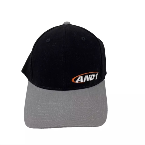 AND 1 Street Basketball Hat Black Flex Fit Structured Cap Mens Size L/XL Hip Hop - Picture 2 of 6